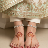 The Chandni Silver Cascade Anklet