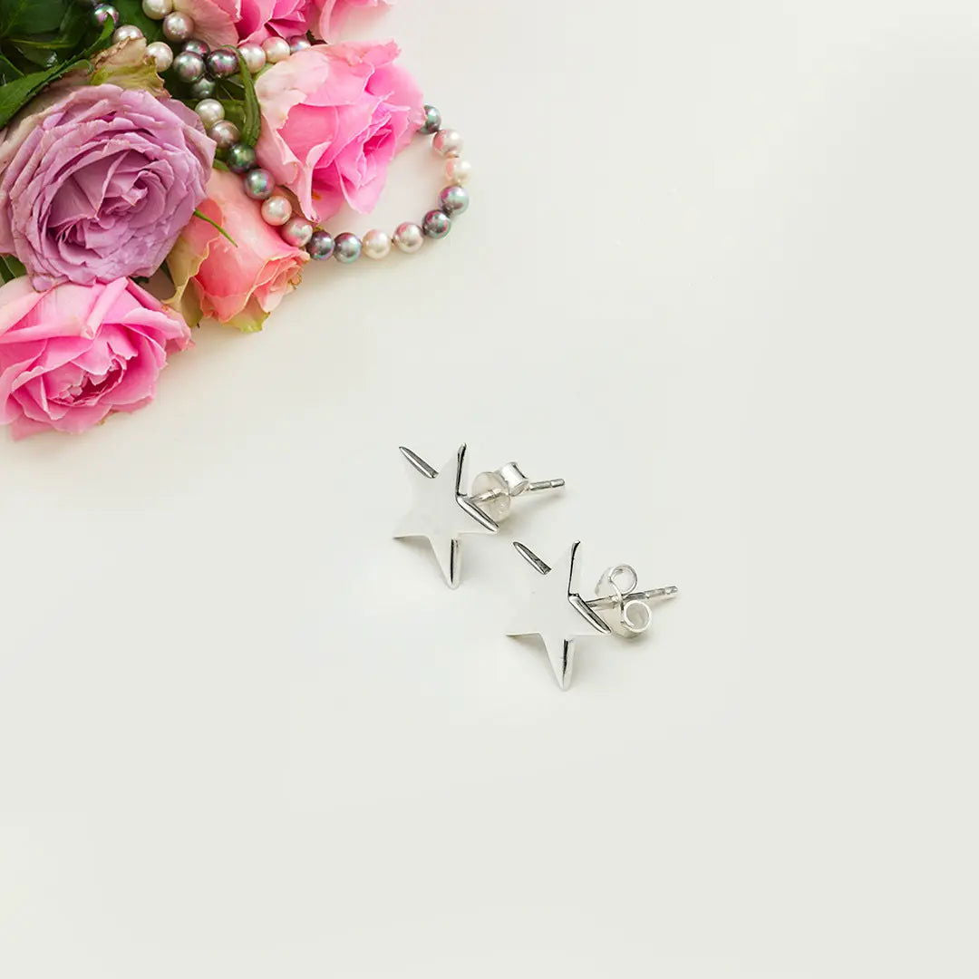 925 Silver Star Minimalist Stud Earring