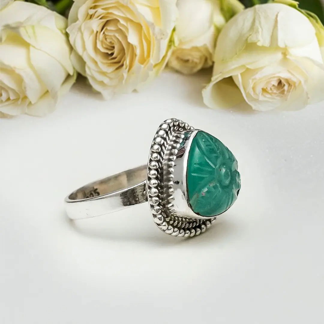 Acqua Green Sterling Silver Ring