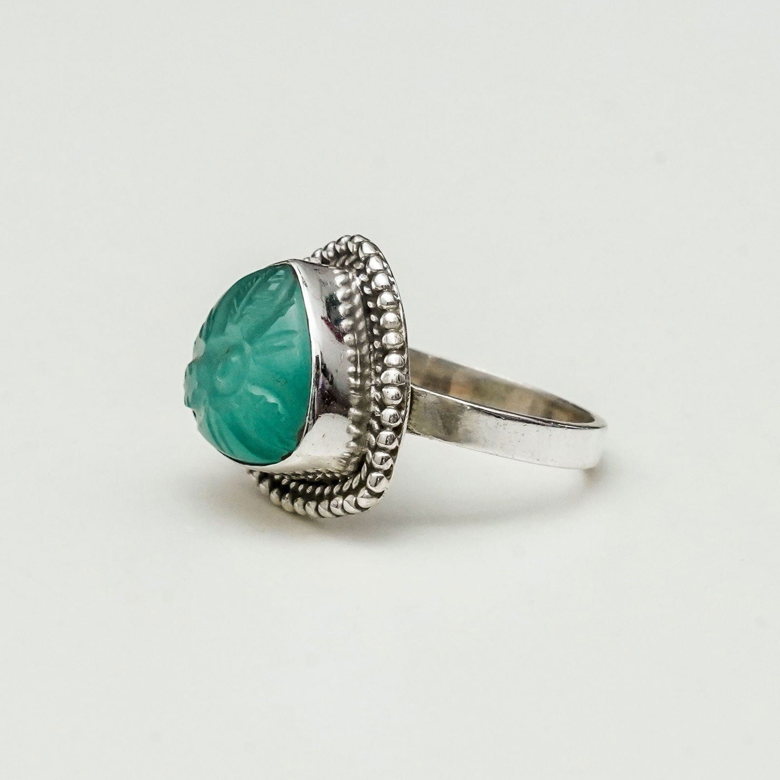 Acqua Green Sterling Silver Ring