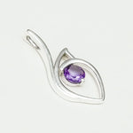 Amethyst Gemstone Heart Pendent in Solid Sterling Silver