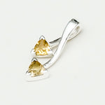 Arrow Pendant With Citrine Gemstone In Sterling Silver