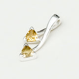 Arrow Pendant With Citrine Gemstone In Sterling Silver