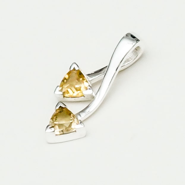 Arrow Pendant With Citrine Gemstone In Sterling Silver