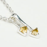 Arrow Pendant With Citrine Gemstone In Sterling Silver