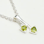 Arrow Pendant With Peridot Gemstone In Sterling Silver