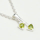 Arrow Pendant With Peridot Gemstone In Sterling Silver
