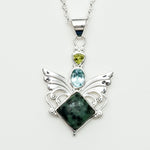 Big Wing Pendant with Multi Gemstone in 925 Sterling Silver 1