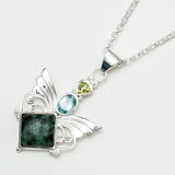 Big Wing Pendant with Multi Gemstone in 925 Sterling Silver 1