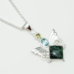 Big Wing Pendant with Multi Gemstone in 925 Sterling Silver 1