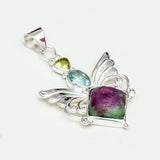 Big Wing Pendant with Multi Gemstone in 925 Sterling Silver 3