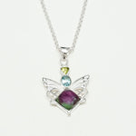 Big Wing Pendant with Multi Gemstone in 925 Sterling Silver 3