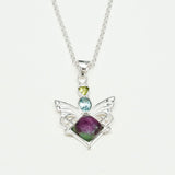 Big Wing Pendant with Multi Gemstone in 925 Sterling Silver 3