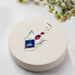 Big Wing Pendant with Multi Gemstone in 925 Sterling Silver 4