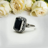 Black Beauty Sterling Silver Ring