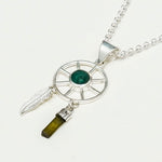 Charm Pendant With Green Gemstone In 925 Solid Silver