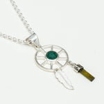 Charm Pendant With Green Gemstone In 925 Solid Silver