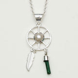 Charm Pendant With Pearl Gemstone In 925 Solid Silver