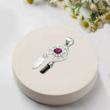 Charm Pendant With Red Gemstone In 925 Solid Silver