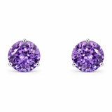 925 sterling silver round lavender cubic zirconia stud earrings