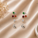 Ira Fruity Charm Kids CZ Stud Set in 925 Silver
