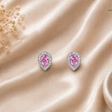 Pink Dewdrop CZ Stud Earrings