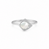 925 sterling silver Ira Moonlit Grace Ring with mother-of-pearl inspired center stone and AAA+ CZ accents.