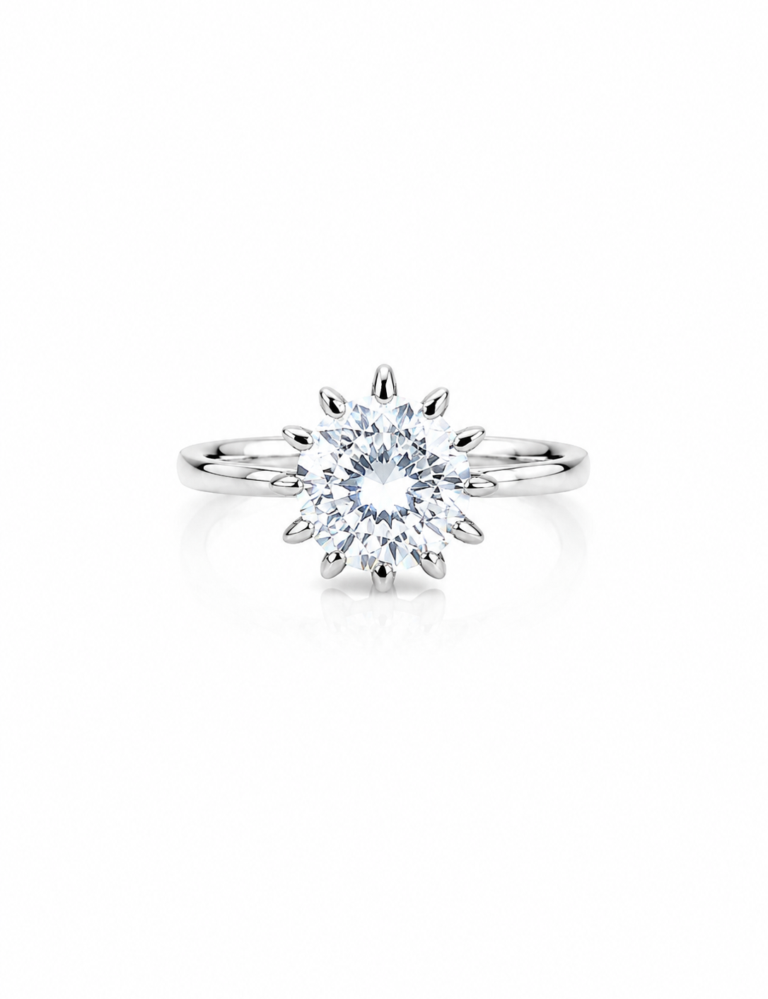 925 sterling silver solitaire ring with round AAA+ cubic zirconia stone from Mohnaa Jewels Ira Collection