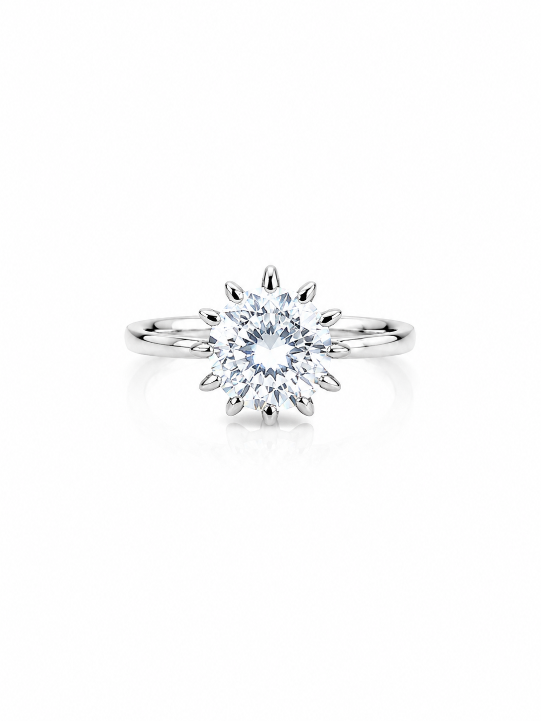 925 sterling silver solitaire ring with round AAA+ cubic zirconia stone from Mohnaa Jewels Ira Collection