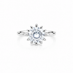 925 sterling silver solitaire ring with round AAA+ cubic zirconia stone from Mohnaa Jewels Ira Collection