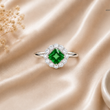Ira Emerald Halo Ring