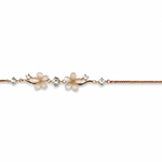 Blush Blossom 925 sterling silver bracelet featuring delicate floral motifs, sparkling cubic zirconia accents, and an adjustable chain in a polished silver finish.