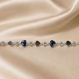 Midnight Hearts Silver Bracelet