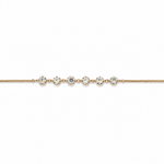 IRA Solara Bracelet in gold-plated 925 sterling silver featuring six round AAA+ cubic zirconia stones on a delicate chain.