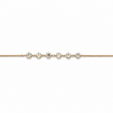 IRA Solara Bracelet in gold-plated 925 sterling silver featuring six round AAA+ cubic zirconia stones on a delicate chain.