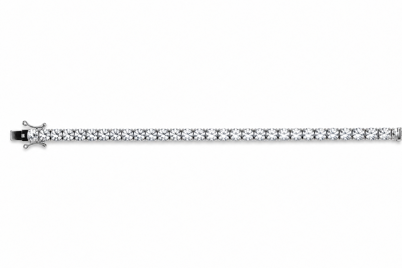 IRA Prism Bracelet crafted in 925 sterling silver featuring a continuous row of sparkling round-cut AAA+ cubic zirconia stones.