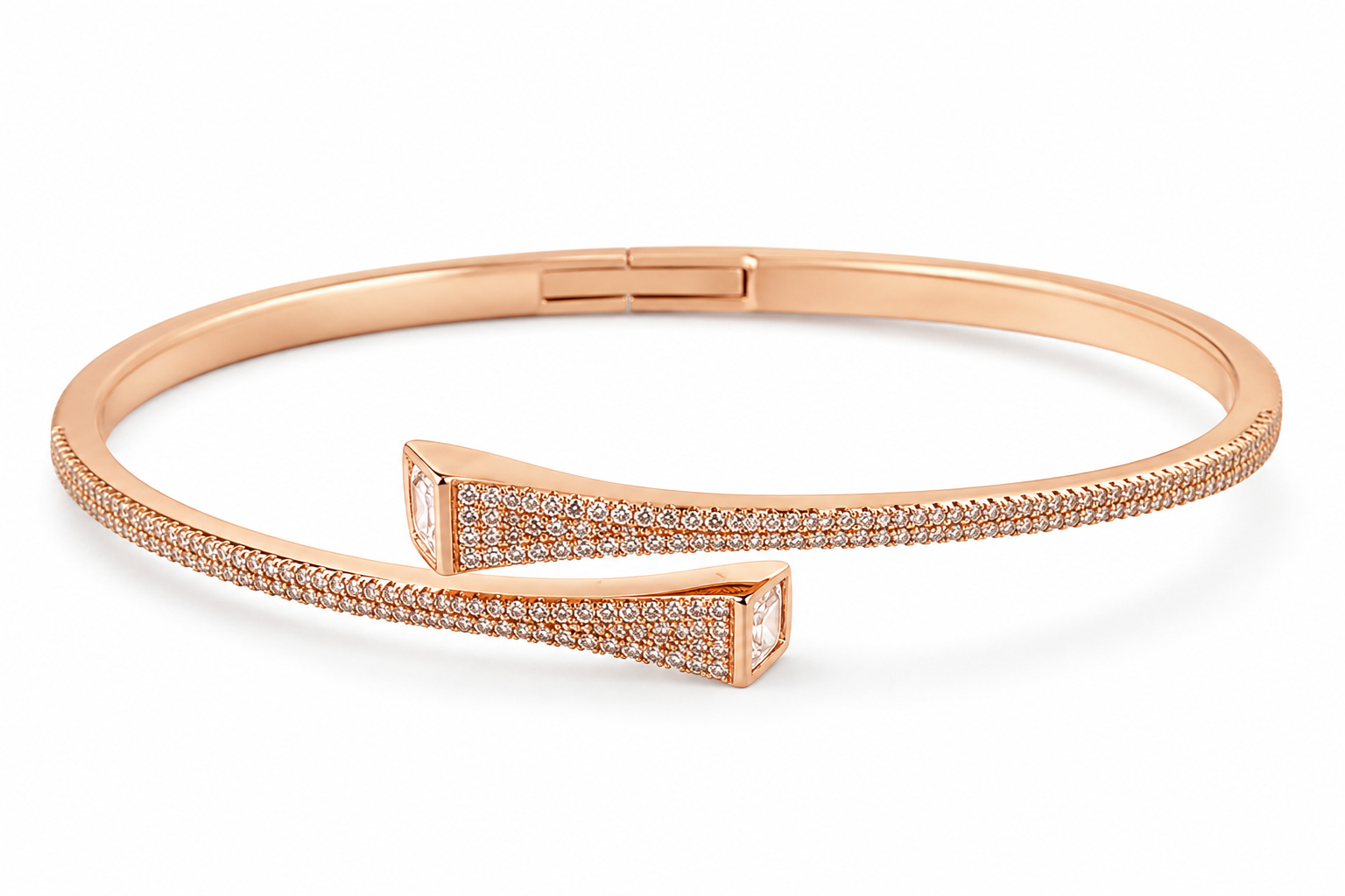 IRA Rosé Radiant Bracelet crafted in 925 sterling silver with rose gold plating, sparkling CZ pavé detailing, and a contemporary luxury design.