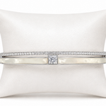 IRA Elysia Bracelet crafted in 925 sterling silver featuring a princess-cut cubic zirconia centerpiece with sparkling pavé detailing and an elegant contemporary design.