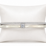 IRA Elysia Bracelet crafted in 925 sterling silver featuring a princess-cut cubic zirconia centerpiece with sparkling pavé detailing and an elegant contemporary design.