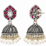 Mohnaa Mrinalini Silver Jhumka Earrings