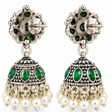 Mohnaa Harini Silver Jhumka Earrings
