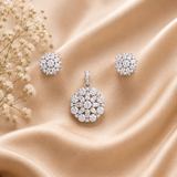 Ira Snowflake 925 Silver Pendant & Earrings Set