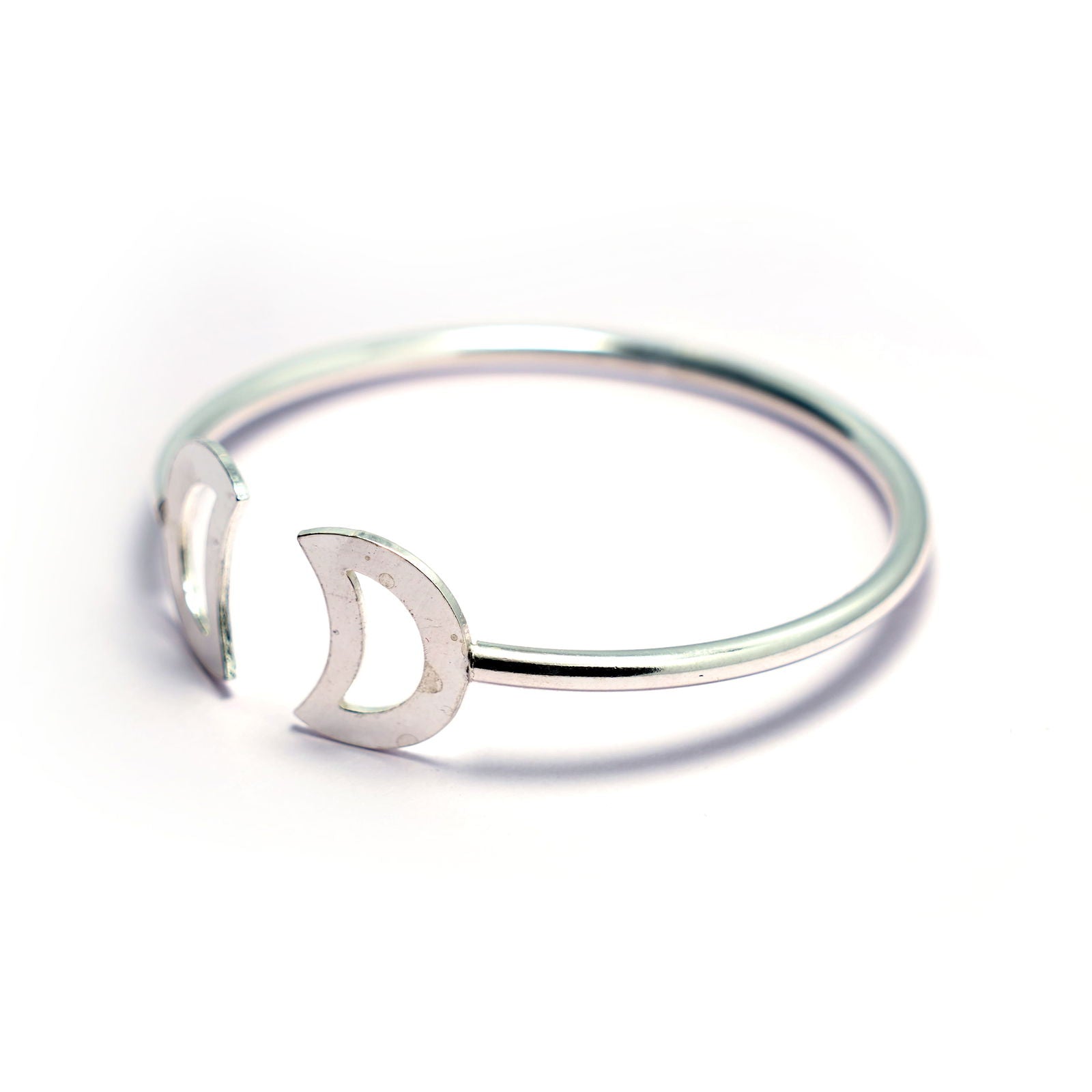 Crescent Silver Bracelet - Openable
