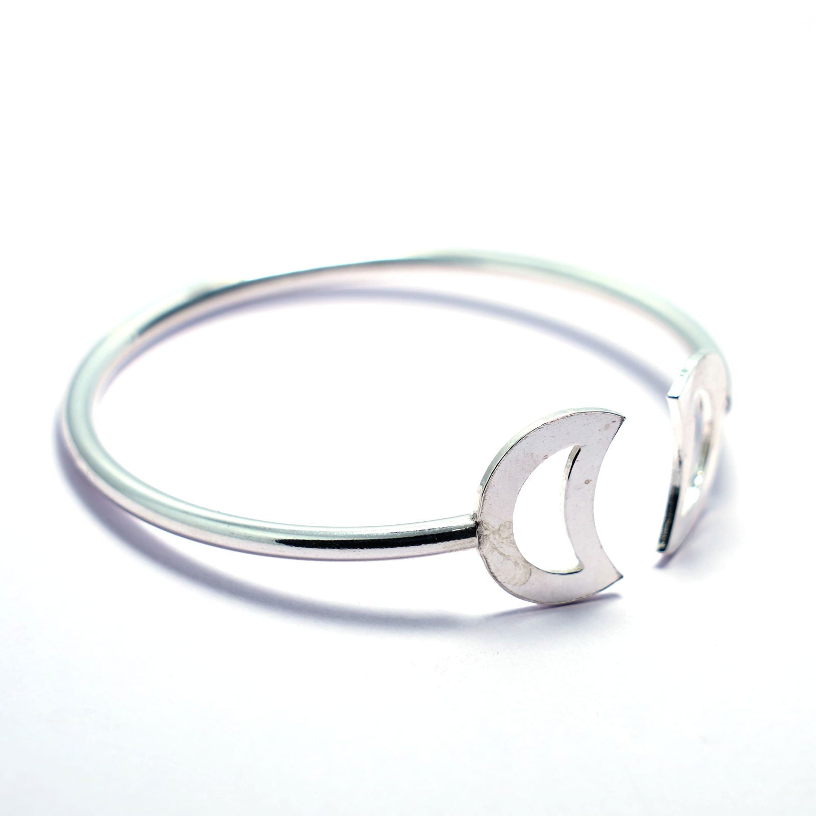 Crescent Silver Bracelet - Openable