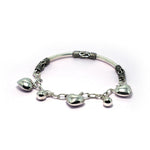 Dazzling Hear Oxydised Charm Silver Bracelet