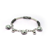Dazzling Hear Oxydised Charm Silver Bracelet