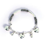 Dazzling Hear Oxydised Charm Silver Bracelet