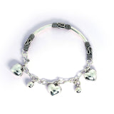 Dazzling Hear Oxydised Charm Silver Bracelet