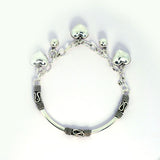 Dazzling Hear Oxydised Charm Silver Bracelet