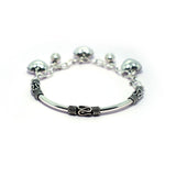 Dazzling Hear Oxydised Charm Silver Bracelet